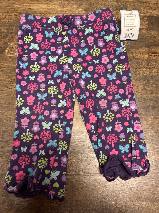Purple Flower Jumping Bean Pants, 12M G
