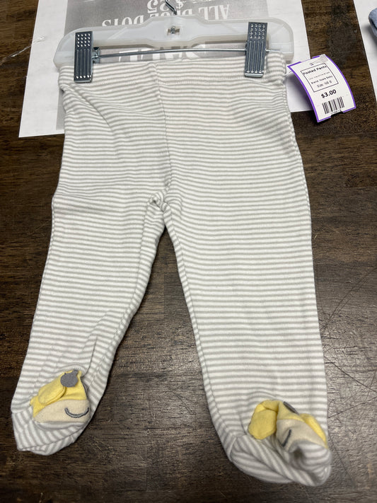 Grey/White Striped Koala Baby Footed Pants, NB B
