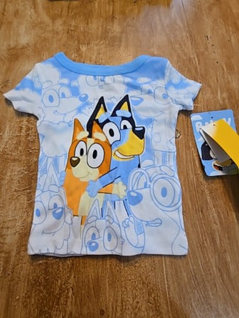 White/blue Bluey Bluey 2 piece pj, 12M B