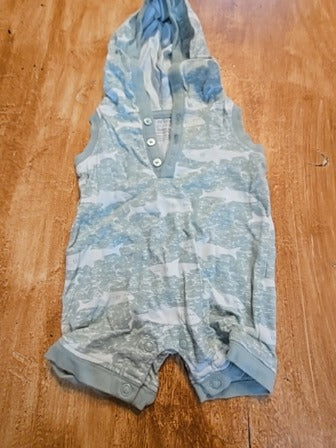 Green Just one you Shark Hooded one piece, NB B