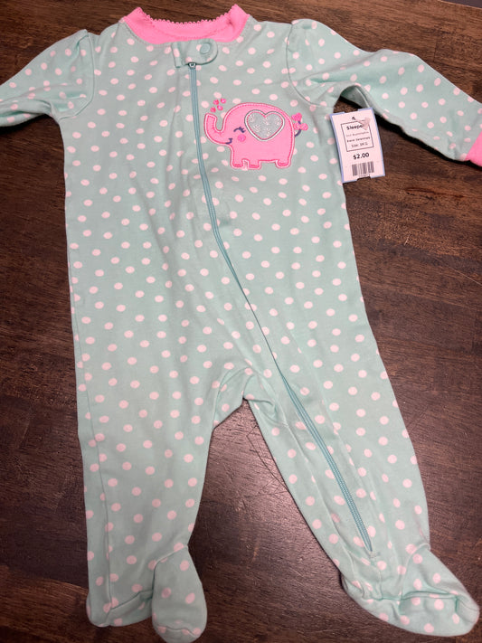 Blue/White/Pink Garanimals Sleeper, 3M G