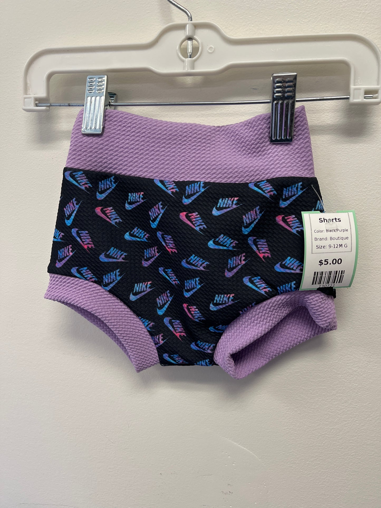 Black/Purple Boutique Shorts, 9-12M G