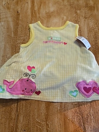 Yellow/White/Pink Whale Carters Dress, 12M G