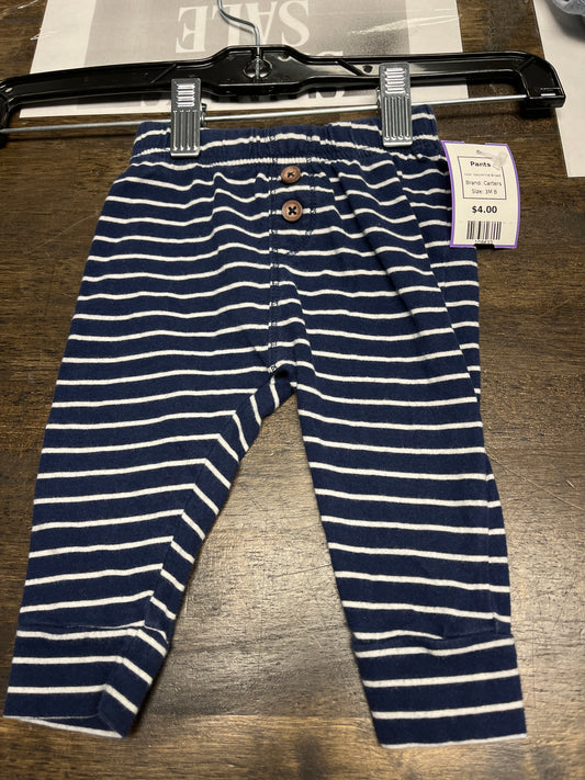 Navy/White Striped Carters Pants, 3M B