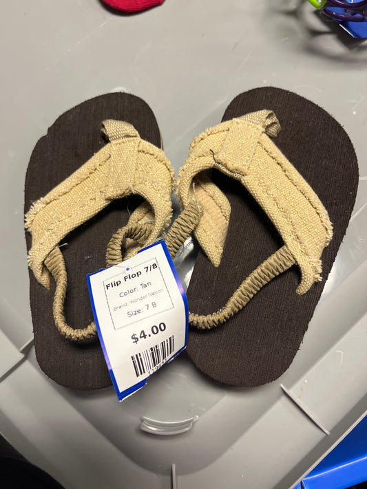 Tan Wonder Nation Flip Flop 7/8, 7 B
