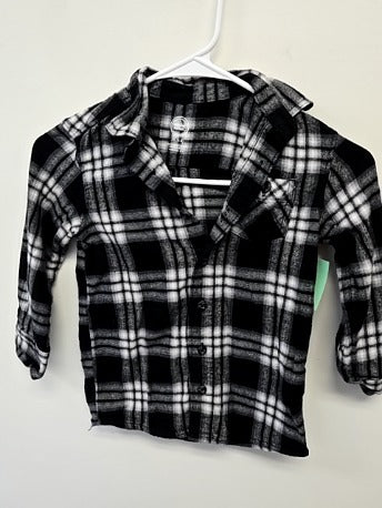 Black/White Plaid Wonder Nation Flannel, 4T B