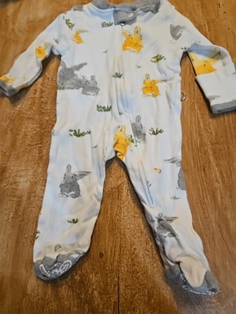 White Burts Bees Baby Rabbit sleeper, NB B