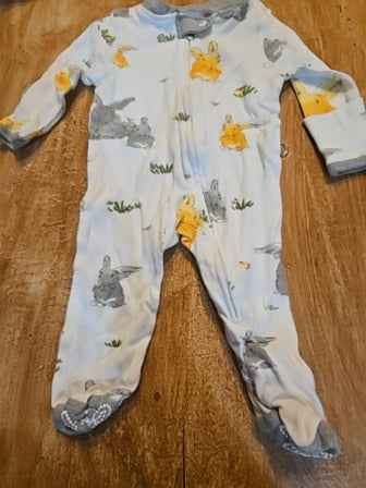White Burts Bees Baby Rabbit sleeper, NB B