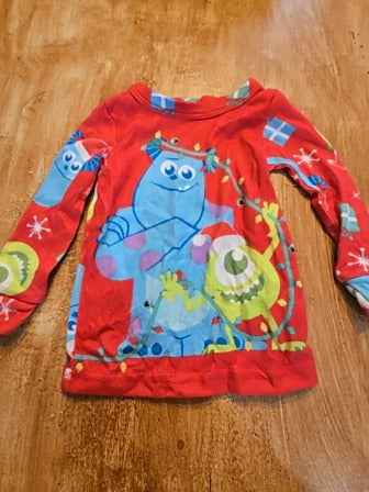 Red Pixar Monsters inc 2 piece pj, 12M B