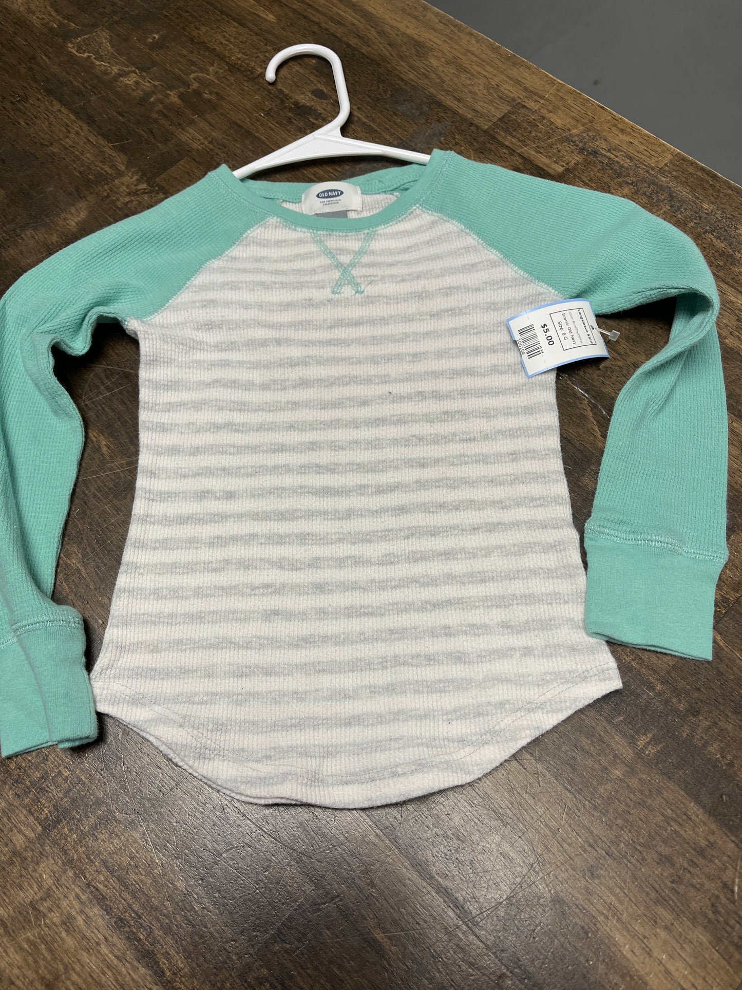 Blue/Grey/White Old Navy Longsleeve Shirt, 6 G