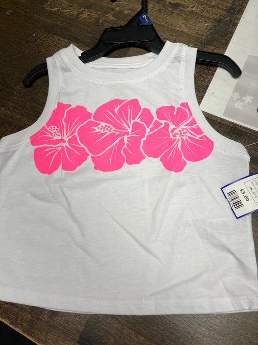 white/pink Wonder Nation Sleeveless  Flower Shirt  4/5, 4T G