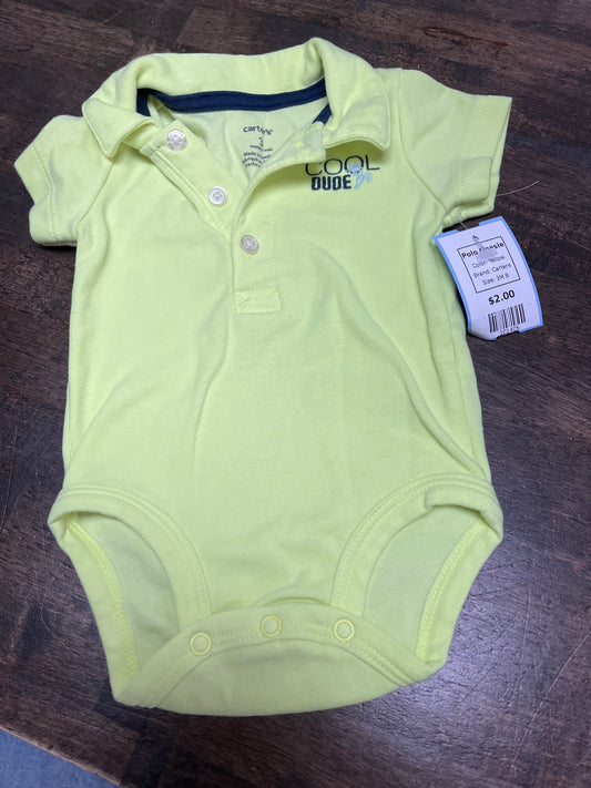 Yellow Carters Polo Onesie, 3M B