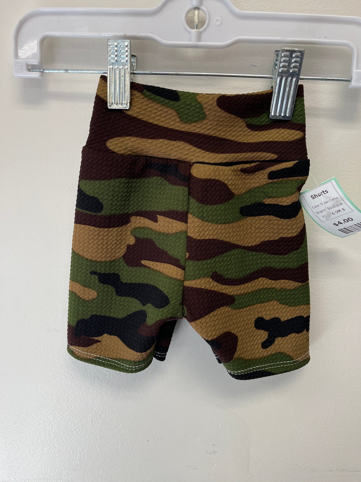 Green Camo Boutique Shorts, 6-9M B