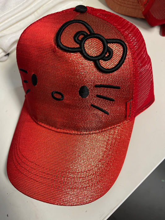Red Sanrio Hello Kitty Baseball  Hat, O/S