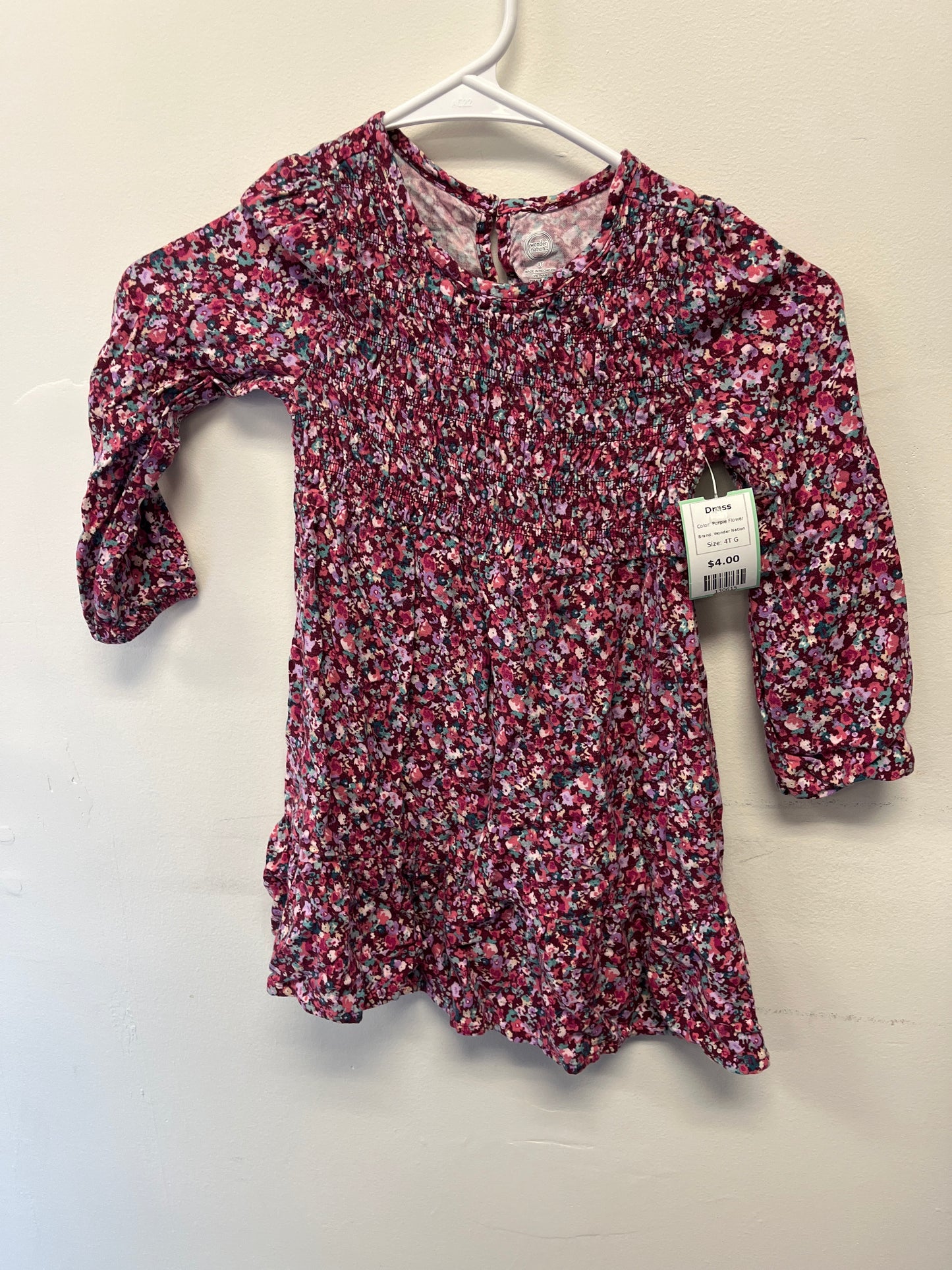 Purple Flower Wonder Nation Dress, 4T G