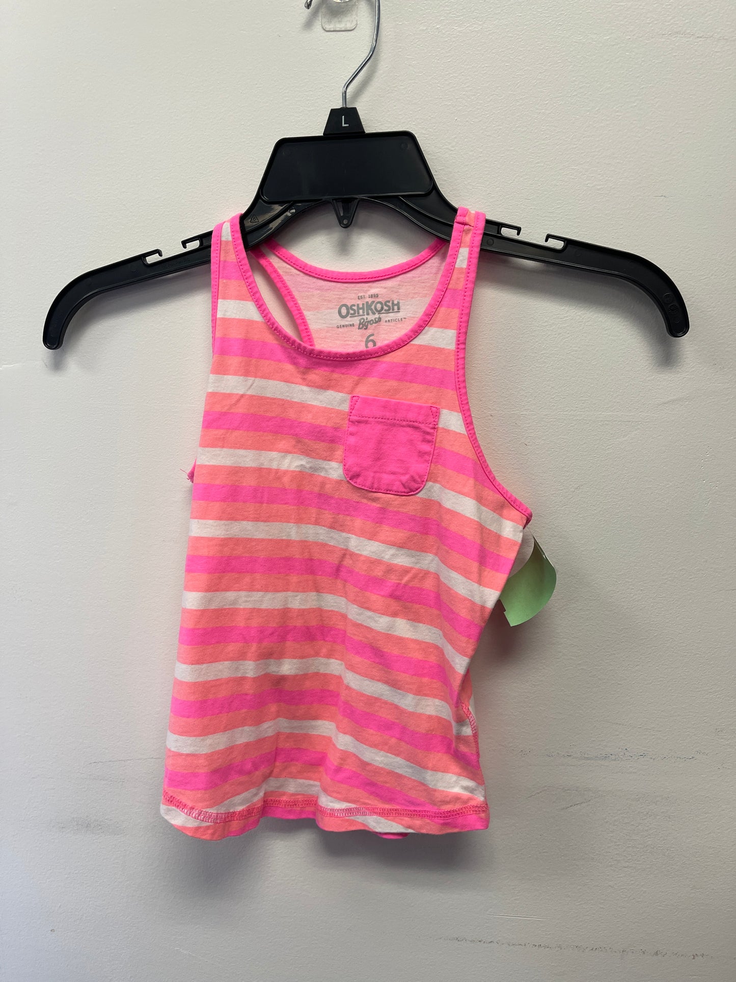 Pink/White Striped OshKosh Tank Top, 6 G