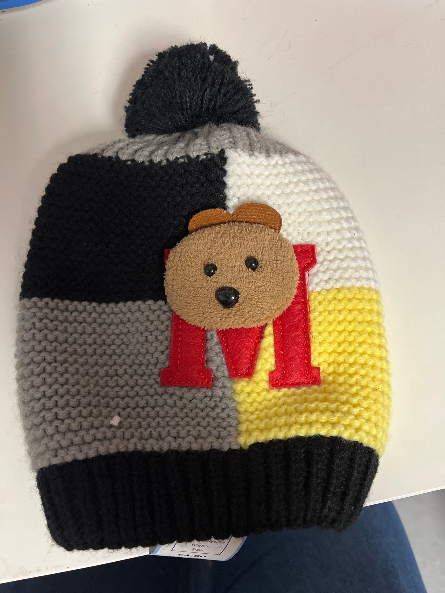 black/yellow  Teddy Bear Hat