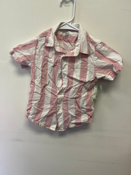 Pink/White Wonder Nation Button Down Shirt, 3T B