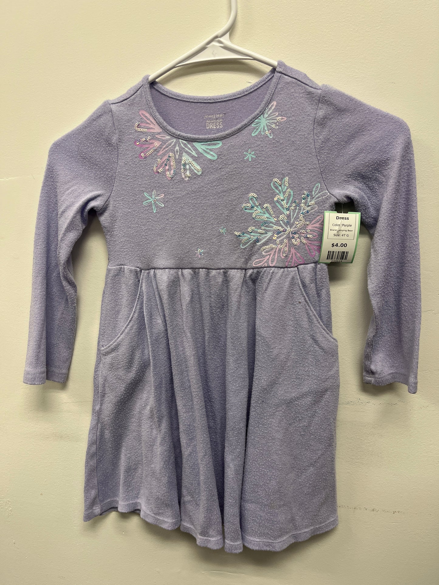 Purple Jumping Bean Dress, 4T G