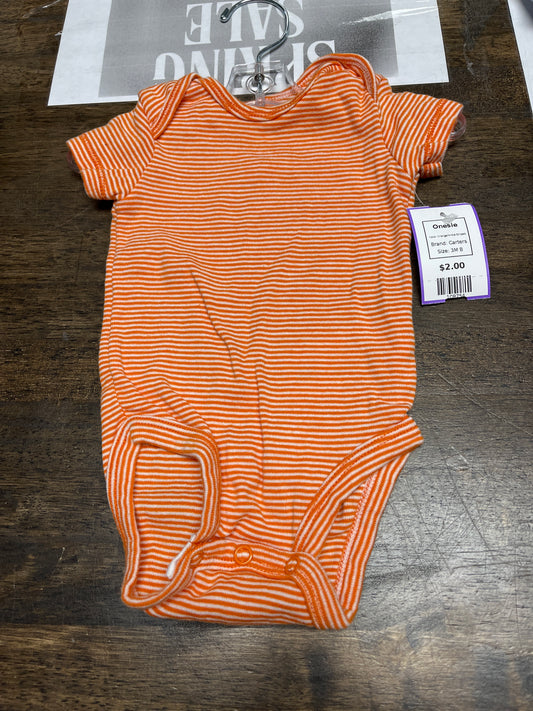 Orange/White Striped Carters Onesie, 3M B