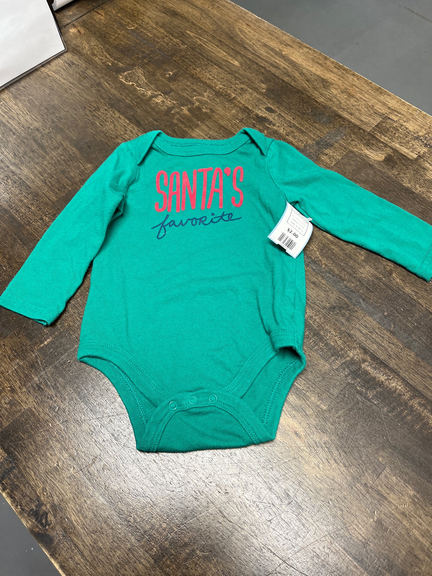 Green Santas Favorite Circo Longsleeve Onesie, 6-9M G