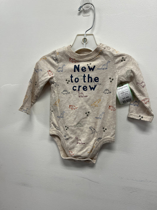Tan/Colorful Dino Garanimals Longsleeve Onesie, 6M B