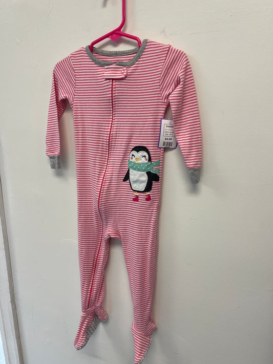 Pink/White Penguin Carters Sleeper, 18M G