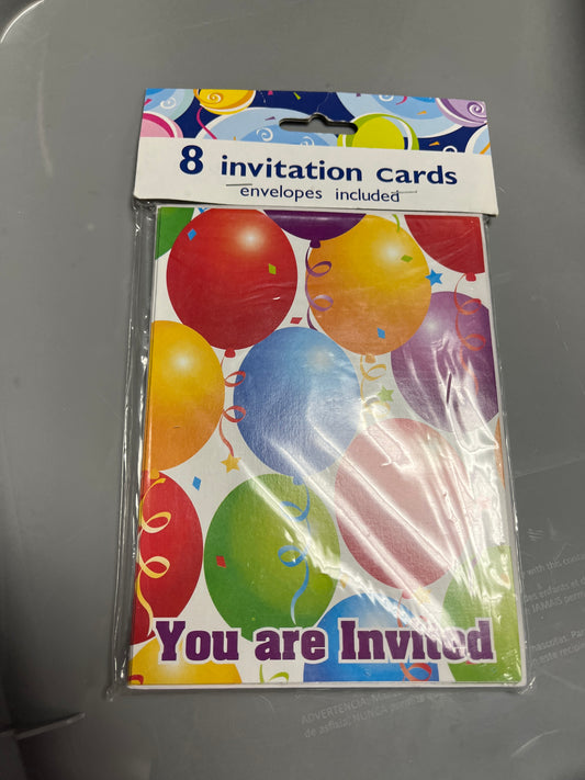 Pak of 8  Birthday Invitation