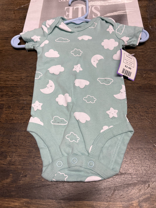 Blue/White Cloud Carters Onesie, 3M B