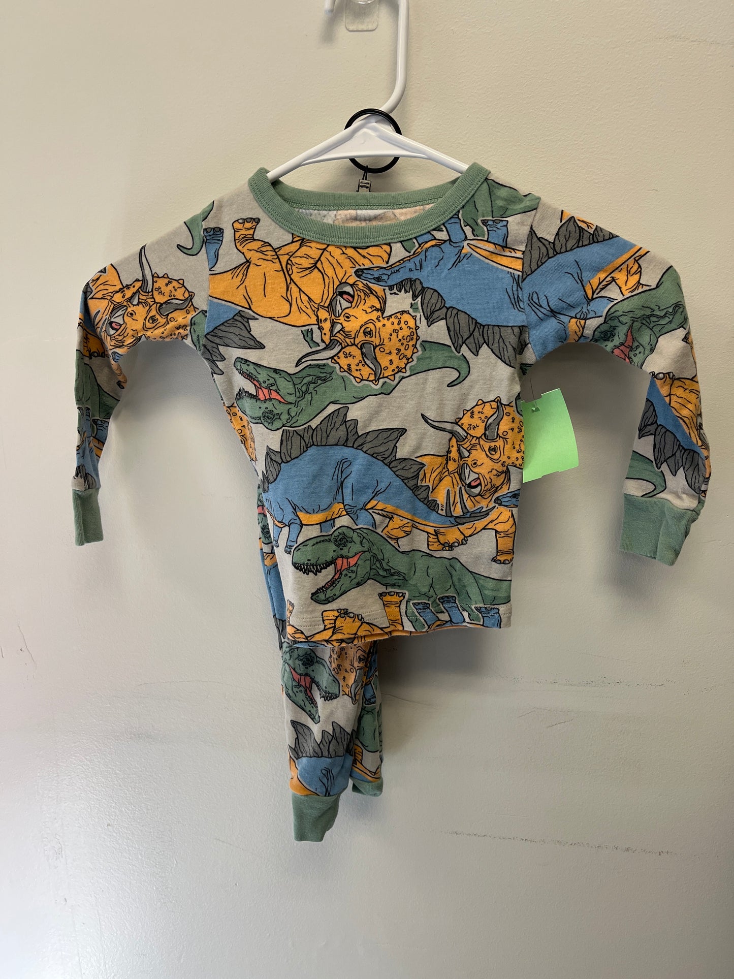 Grey/Green/Blue Jurassic World 2 Piece Dinosaur PJS, 4T B