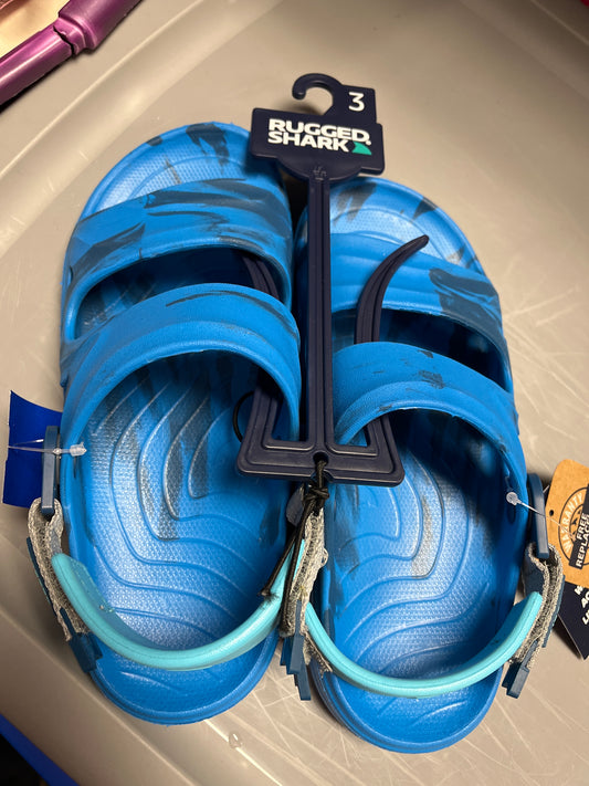 Blue Rugged Shark Sandals, 3 B