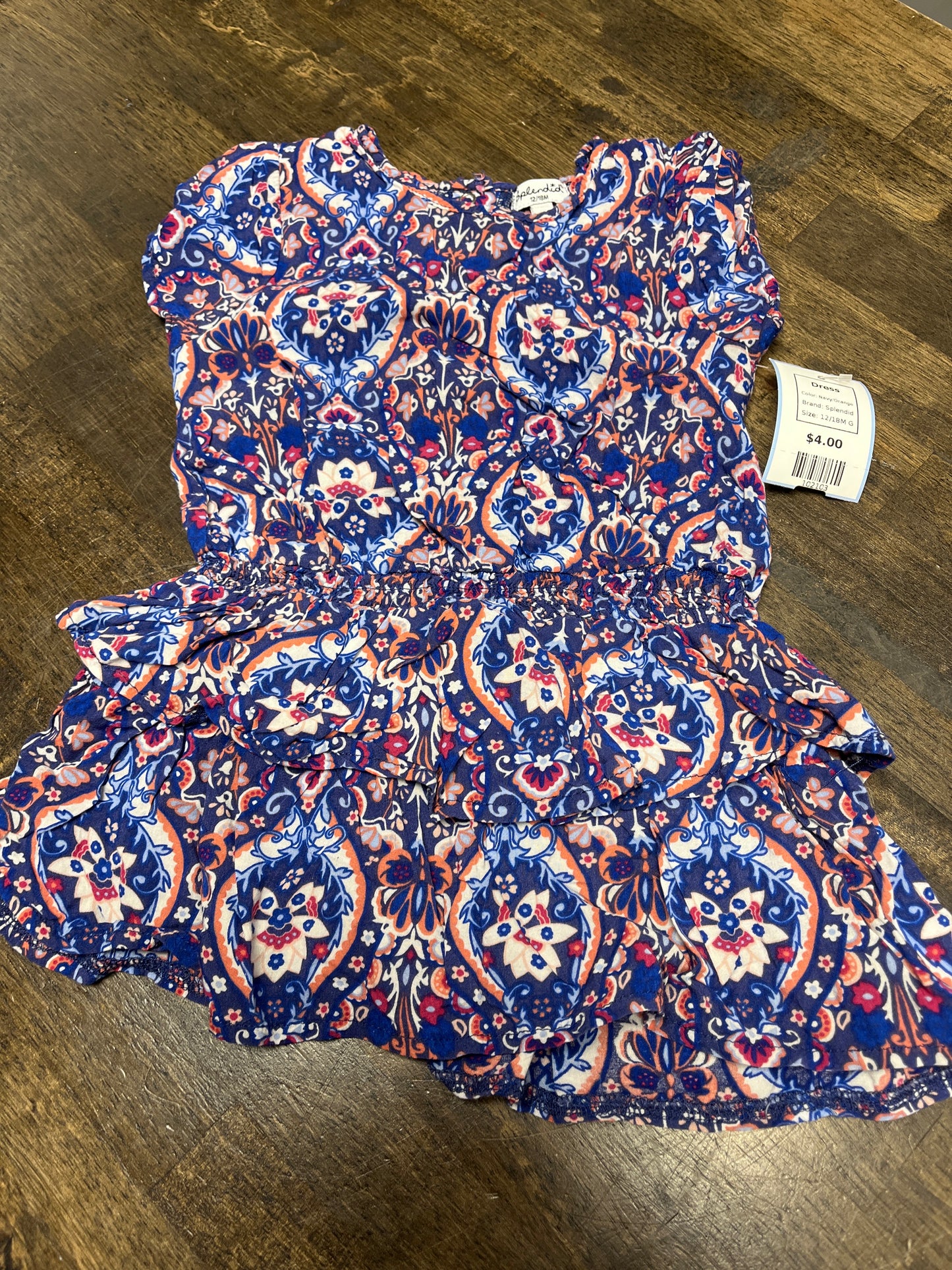 Navy/Orange Splendid Dress, 12/18M G