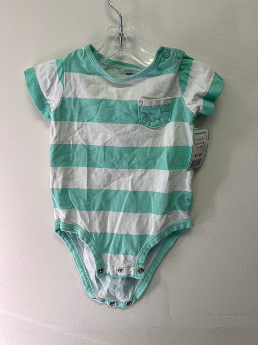 Green/White Carters Striped Onesie, 6M B
