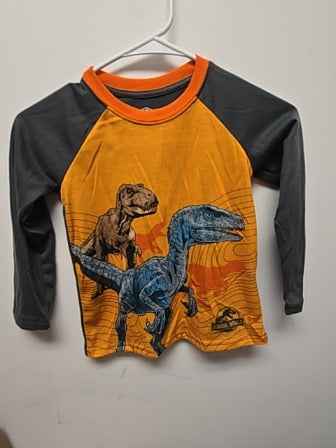 Grey/orange Jurassic world Dinosaur 2 piece pj, 4T B