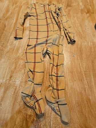 Brown with stripes Little Co. Sleeper, 12M B