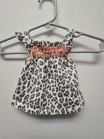 White leopard print Carters Tank top 2 piece outfit, NB G