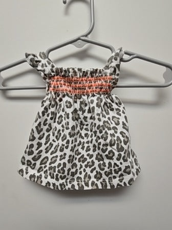 White leopard print Carters Tank top 2 piece outfit, NB G