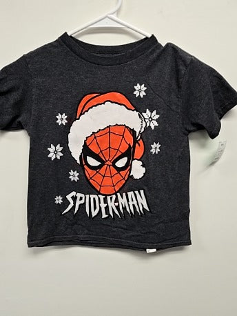 Grey Christmas Spiderman Marvel Shirt, 4T B