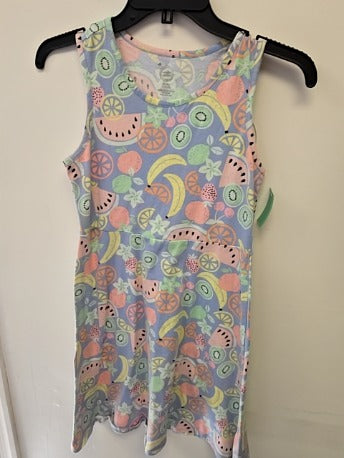 Blue/Colorful Fruit Wonder Nation Dress, 14 G