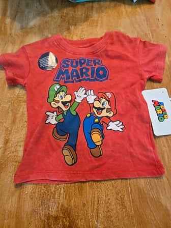 Red Super mario Super mario shirt, 12M B