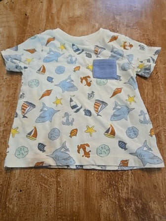 White Little Lad Sea shirt, 12M B