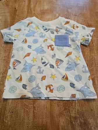 White Little Lad Sea shirt, 12M B