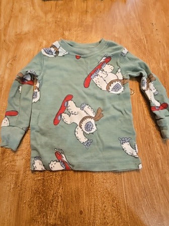 Green Carters Yeti 2 piece pjs, 12M B