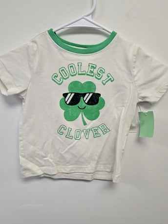 Green/White Coolest Clover Wonder Nation Shirt, 2T B