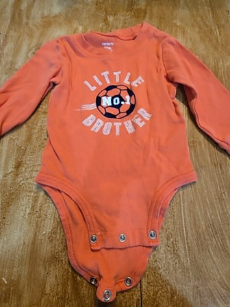 Peach Carters Little brother longsleeve onesie, 12M B