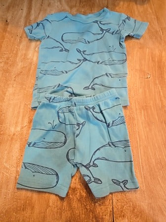 Blue Just one you Whale 2 piece pjs, 12M B