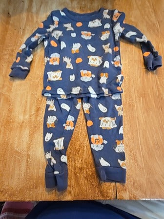 Blue Chick Pea 2 piece pj halloween, 12M B