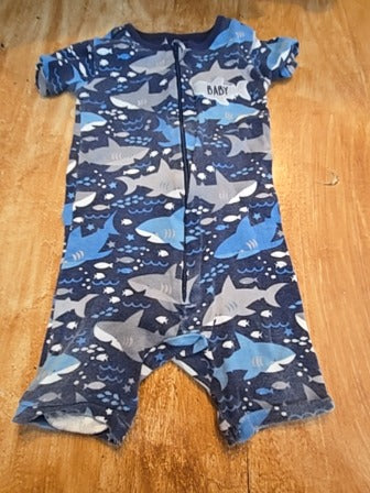 Blue Childrens Place Shark one piece, 12M B