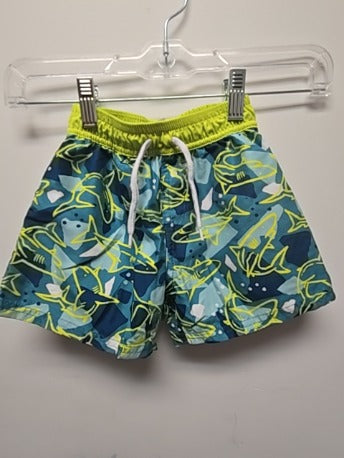 Blue/green Floatimini Shark Swim trunks, 3T B