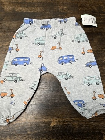 Grey/Colorful Cars Garanimals Pants, 6M B